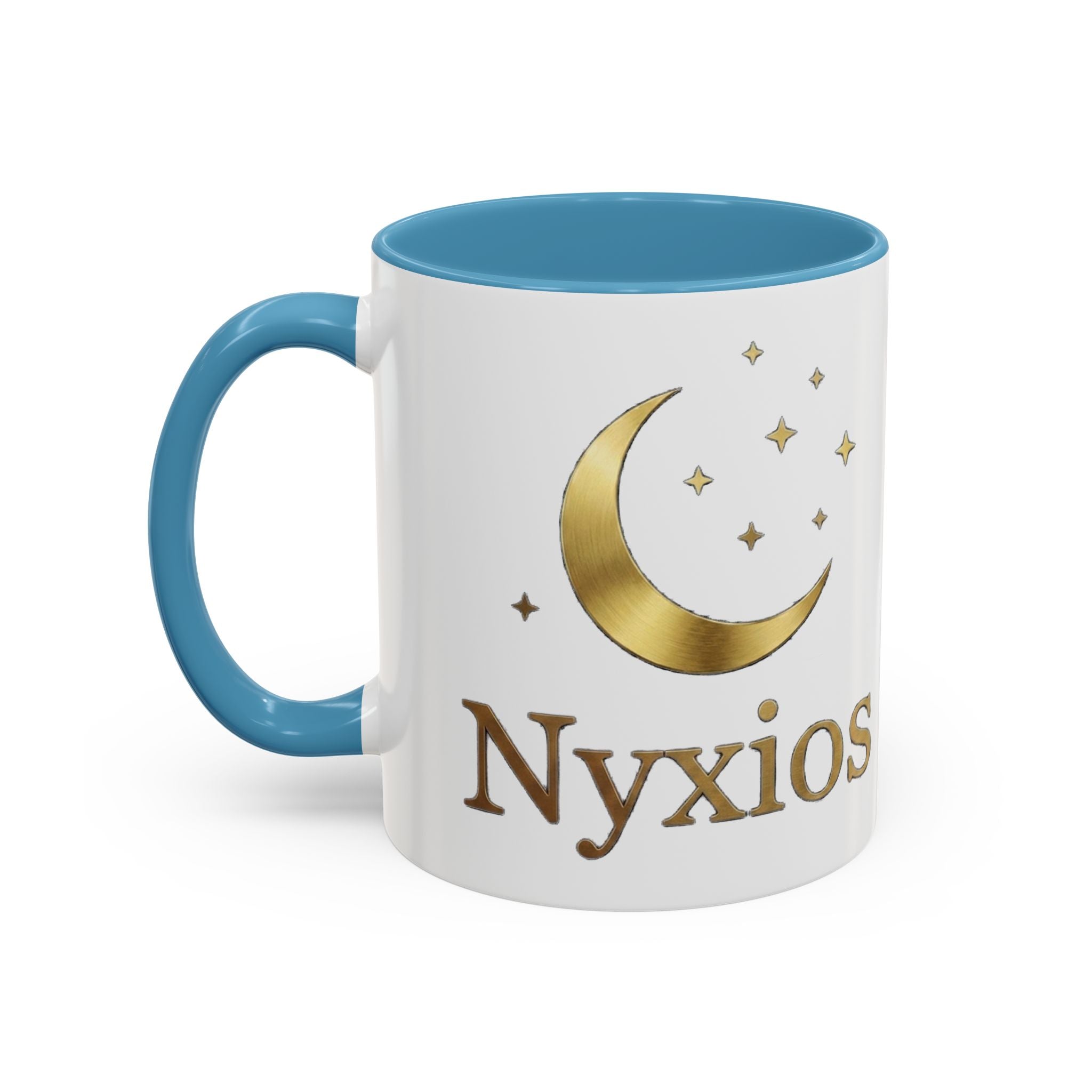 Nyxios Gold Mond Akzent Kaffeetasse – Himmlische Sterne Keramiktasse (325/440 ml)