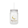 Nyxios Moon Mason Jar Trinkbecher — Gefrostetes Glas-Einmachglas mit Deckel & Strohhalm