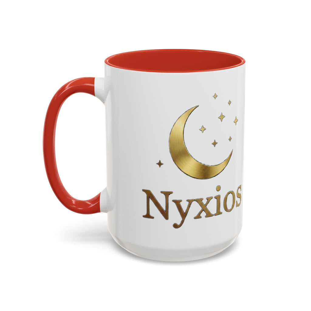 Nyxios Gold Mond Akzent Kaffeetasse – Himmlische Sterne Keramiktasse (325/440 ml)