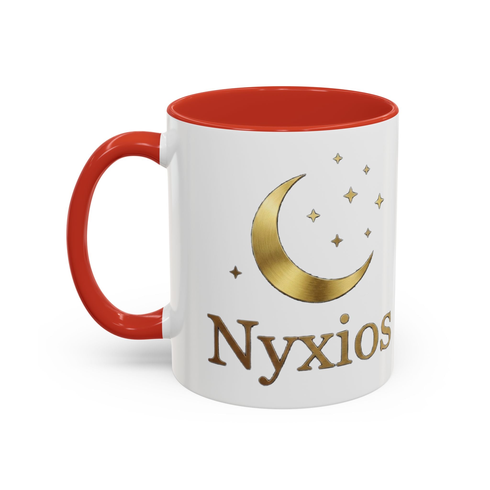 Nyxios Gold Mond Akzent Kaffeetasse – Himmlische Sterne Keramiktasse (325/440 ml)