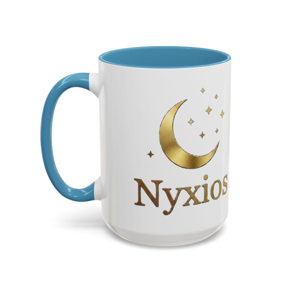 Nyxios Gold Mond Akzent Kaffeetasse – Himmlische Sterne Keramiktasse (325/440 ml)