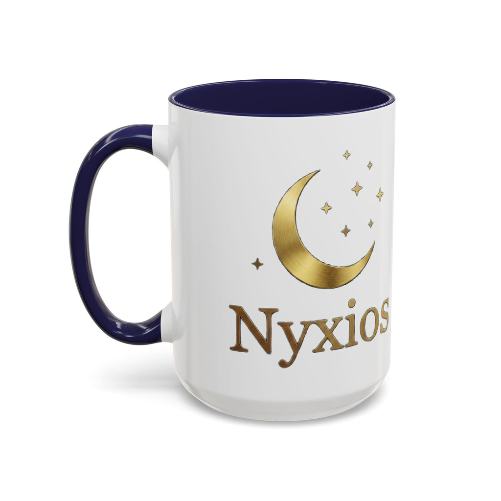 Nyxios Gold Mond Akzent Kaffeetasse – Himmlische Sterne Keramiktasse (325/440 ml)