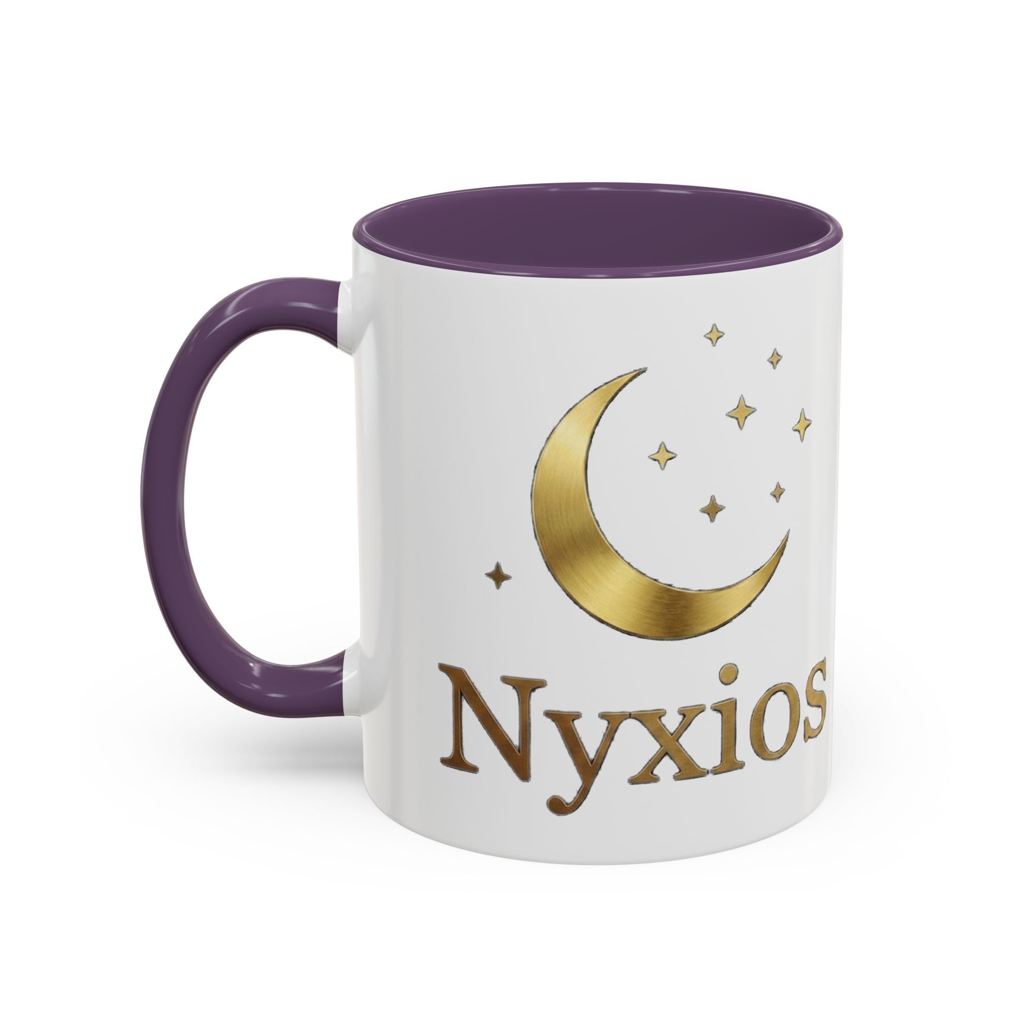 Nyxios Gold Mond Akzent Kaffeetasse – Himmlische Sterne Keramiktasse (325/440 ml)