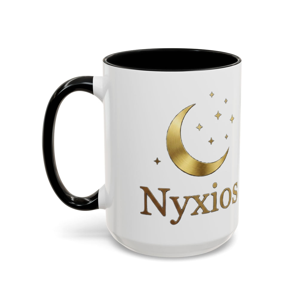 Nyxios Gold Mond Akzent Kaffeetasse – Himmlische Sterne Keramiktasse (325/440 ml)