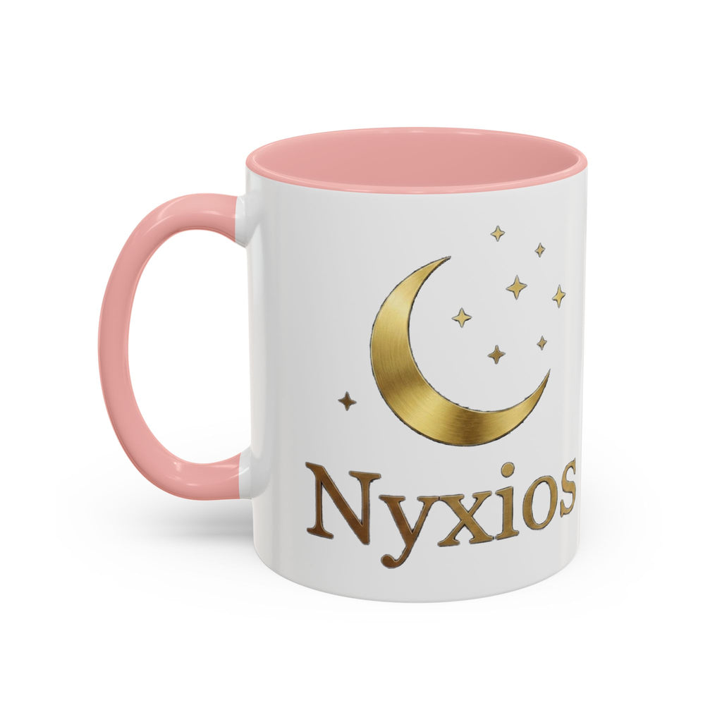 Nyxios Gold Mond Akzent Kaffeetasse – Himmlische Sterne Keramiktasse (325/440 ml)