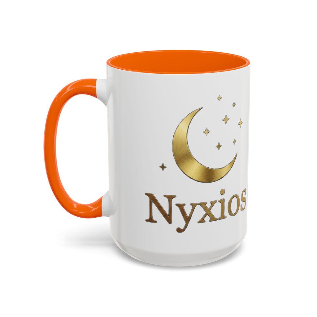 Nyxios Gold Mond Akzent Kaffeetasse – Himmlische Sterne Keramiktasse (325/440 ml)