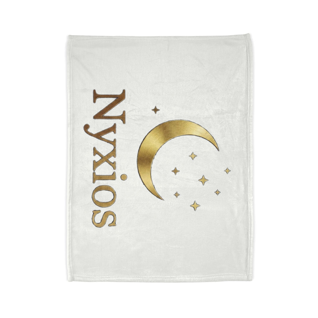 Nyxios Moonlight-Decke – Weicher Polyester-Überwurf mit goldenem Halbmond und Sternen