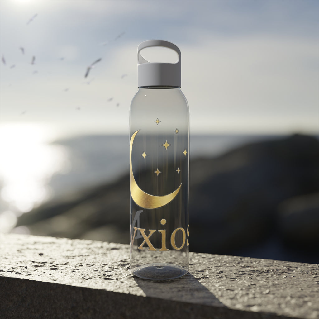 Celestial Moon Wasserflasche — Goldene Mondsichel Nacht Himmels Design