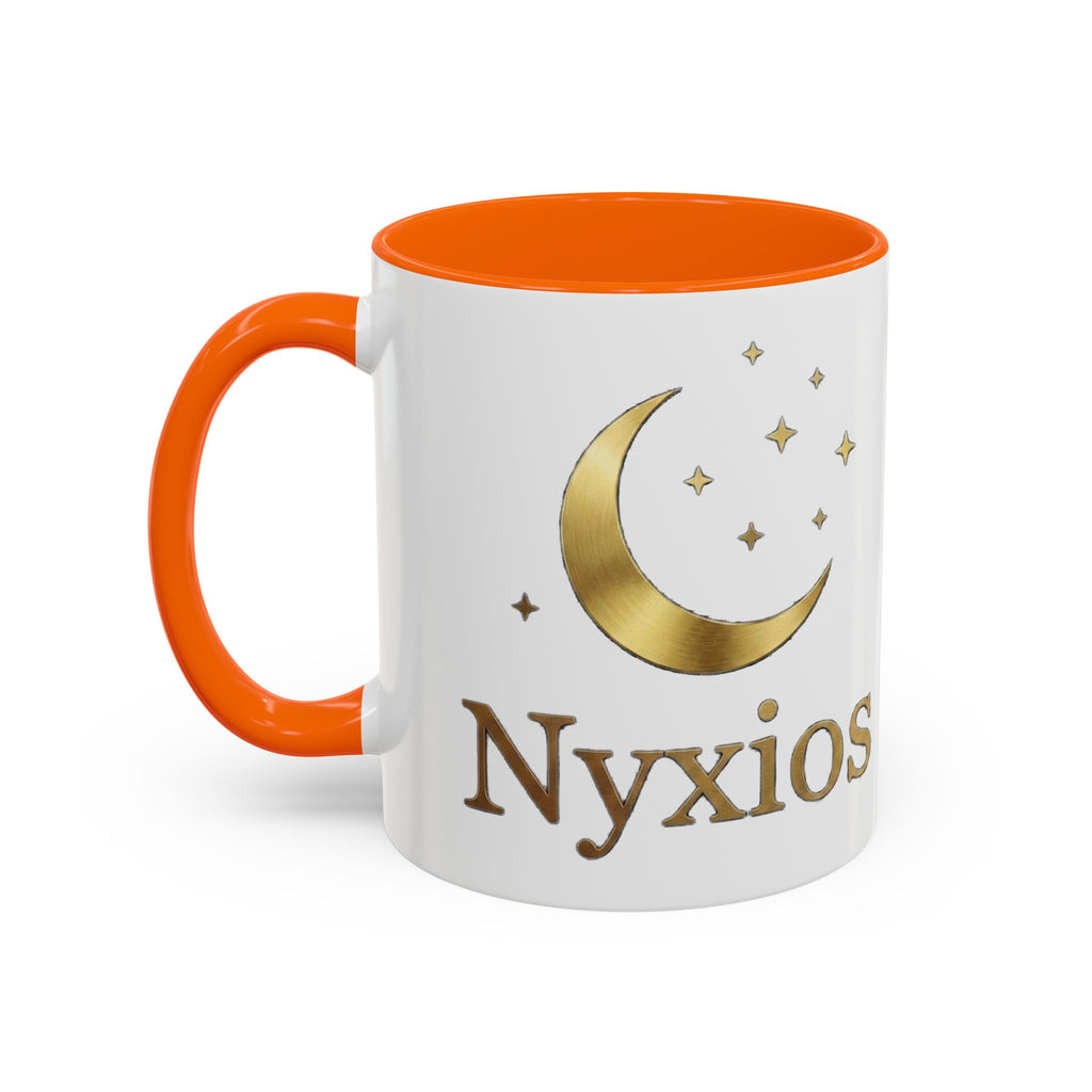 Nyxios Gold Mond Akzent Kaffeetasse – Himmlische Sterne Keramiktasse (325/440 ml)