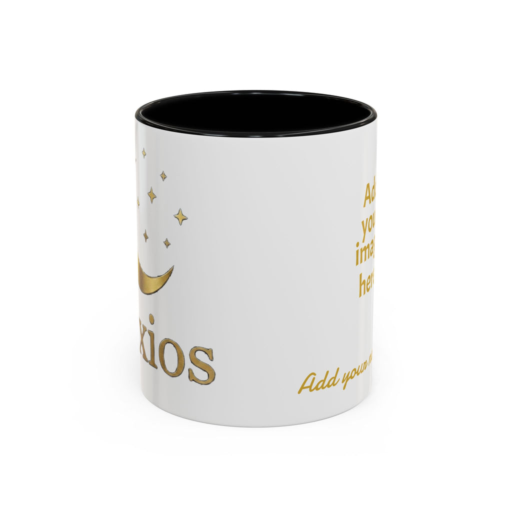 Nyxios Gold Mond Akzent Kaffeetasse – Himmlische Sterne Keramiktasse (325/440 ml)